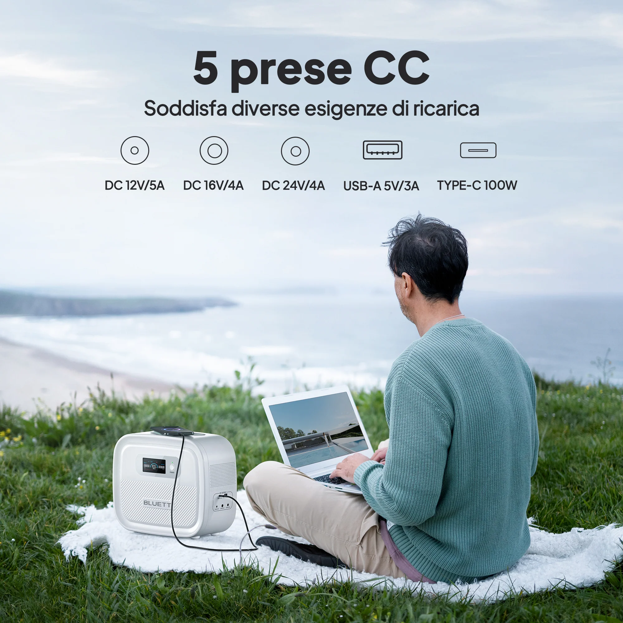 BLUETTI X60 614 Wh CPAP Power Bank per Campeggio/Viaggio/Emergenza - Image 6